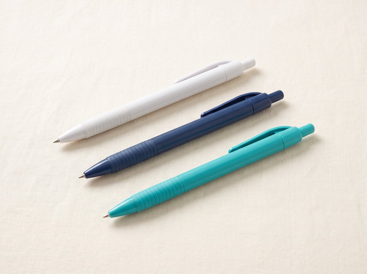 Stylos bille blanc, bleu marine et turquoise à personnaliser